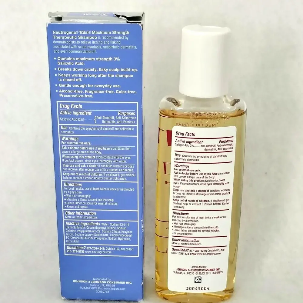 Neutrogena T Sal Therapeutic Shampoo 3% Salicylic Acid Scalp Dandruff 4.5 oz.
